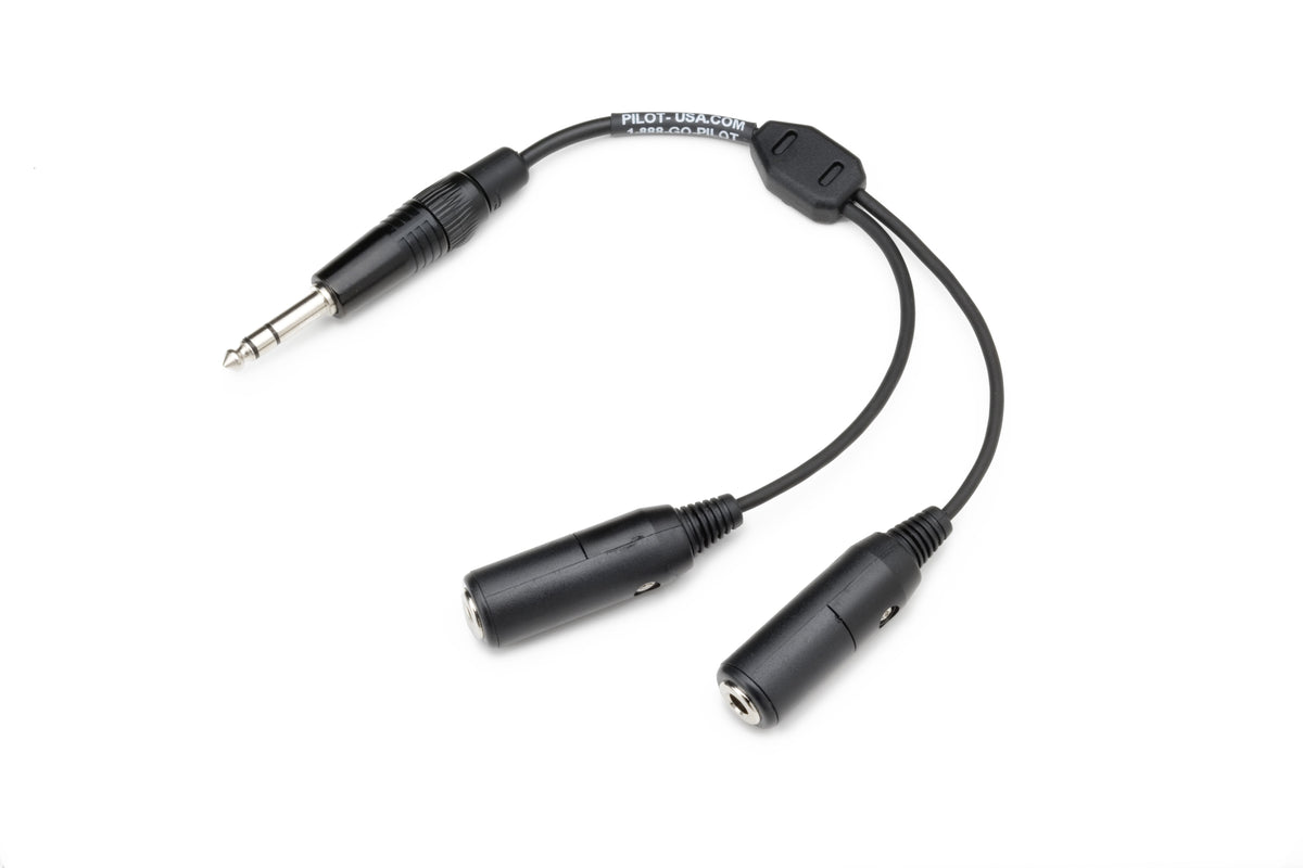Pilot Communications - GA (Twin Plugs) Headset Adapter to (.206) Single Plug