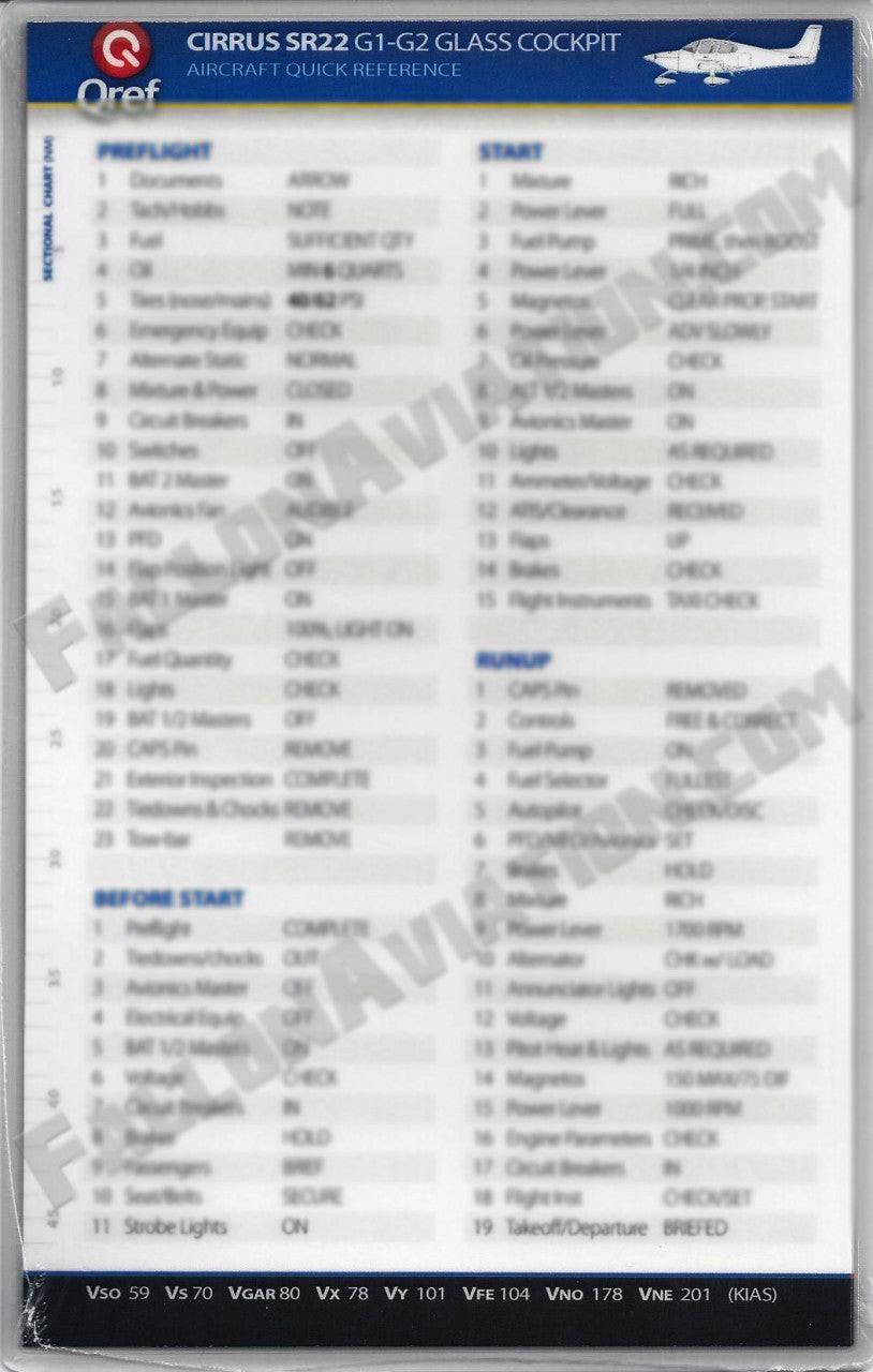 QRef - Cirrus SR22 G1-G2 - Checklist Card
