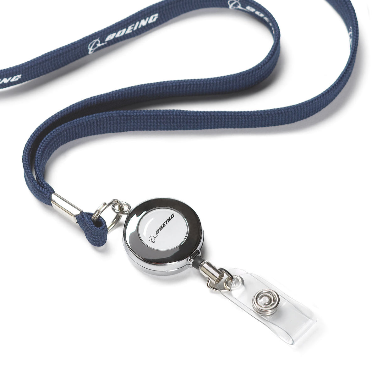 Boeing Printed Retractable Badge Lanyard - Navy
