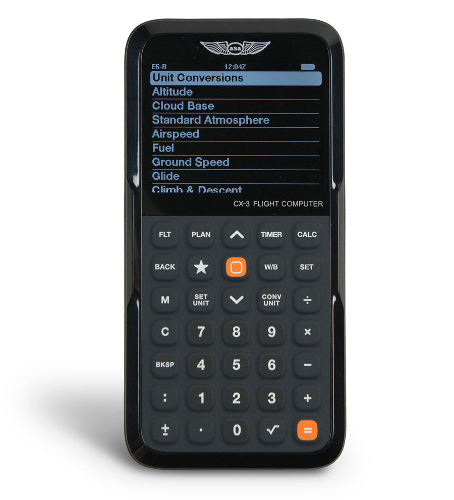 ASA CX-3 Flight Computer - FAA Approved Digital E6-B Calculator for Pilots & Exams