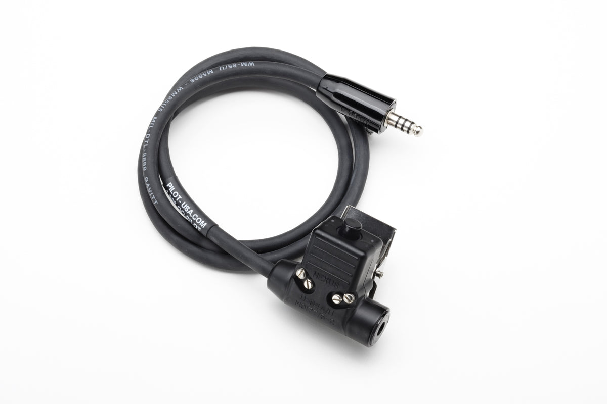 Pilot Communications - Helicopter Ground Crew Extension Cable W/PTT (3 ft)