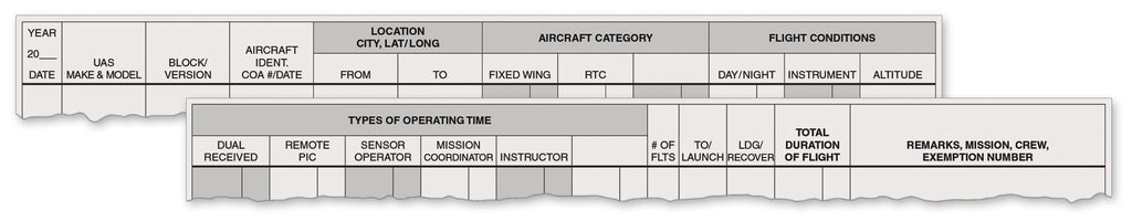 ASA Standard UAS Operator Log - Gray