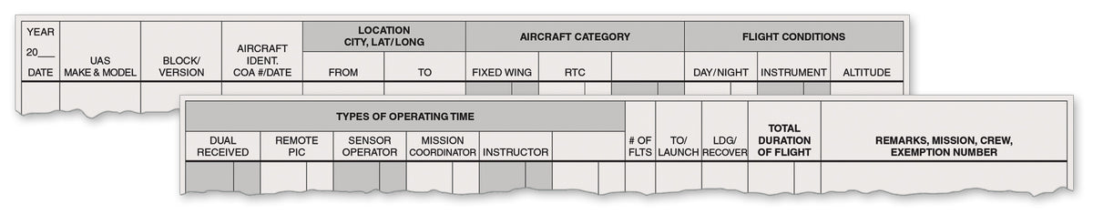 ASA Standard UAS Operator Log - Gray