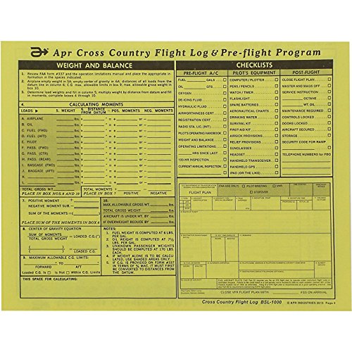 APR's Capt. Barry Schiff designed Cross Country Pre-flight Program & Flight Log VFL-200