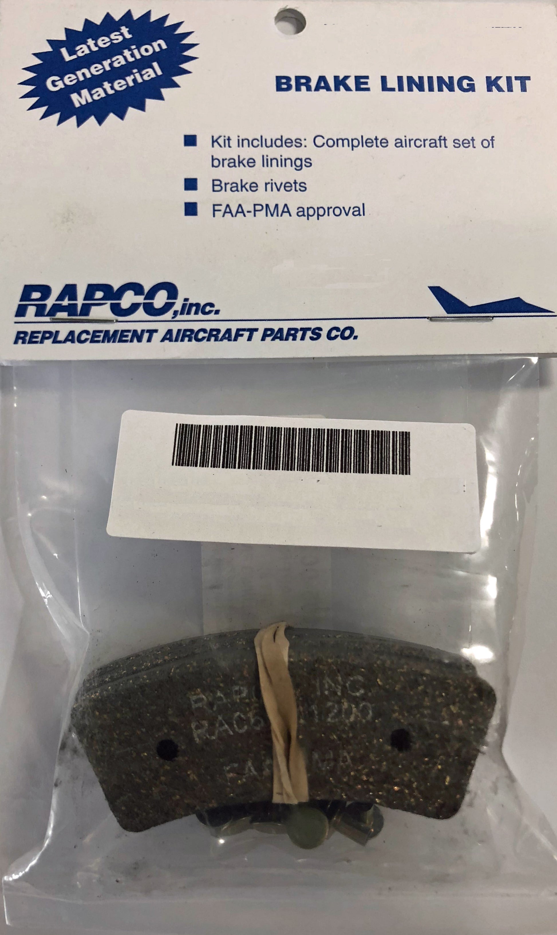 RAPCO 4 Pack Brake Lining Kit - Options
