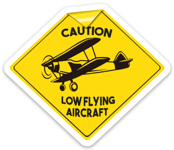 Caution Low Flying Aircraft Sticker