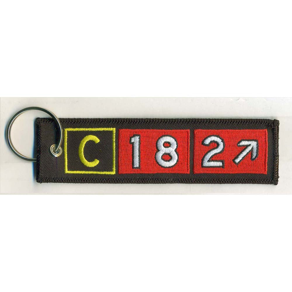 Embroidered Cesna 182 Keychain