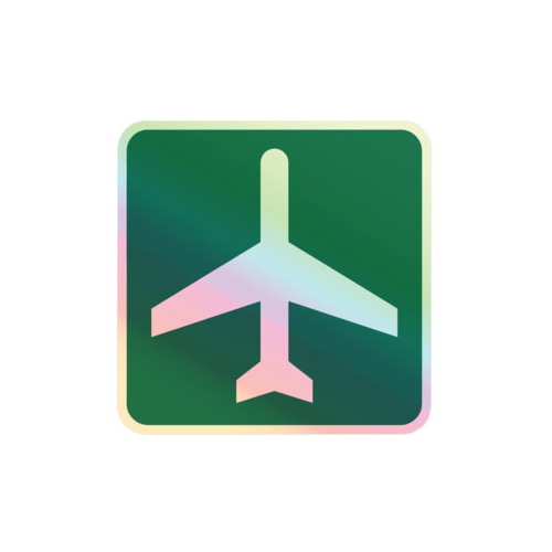 Airport Ahead Holographic Sticker