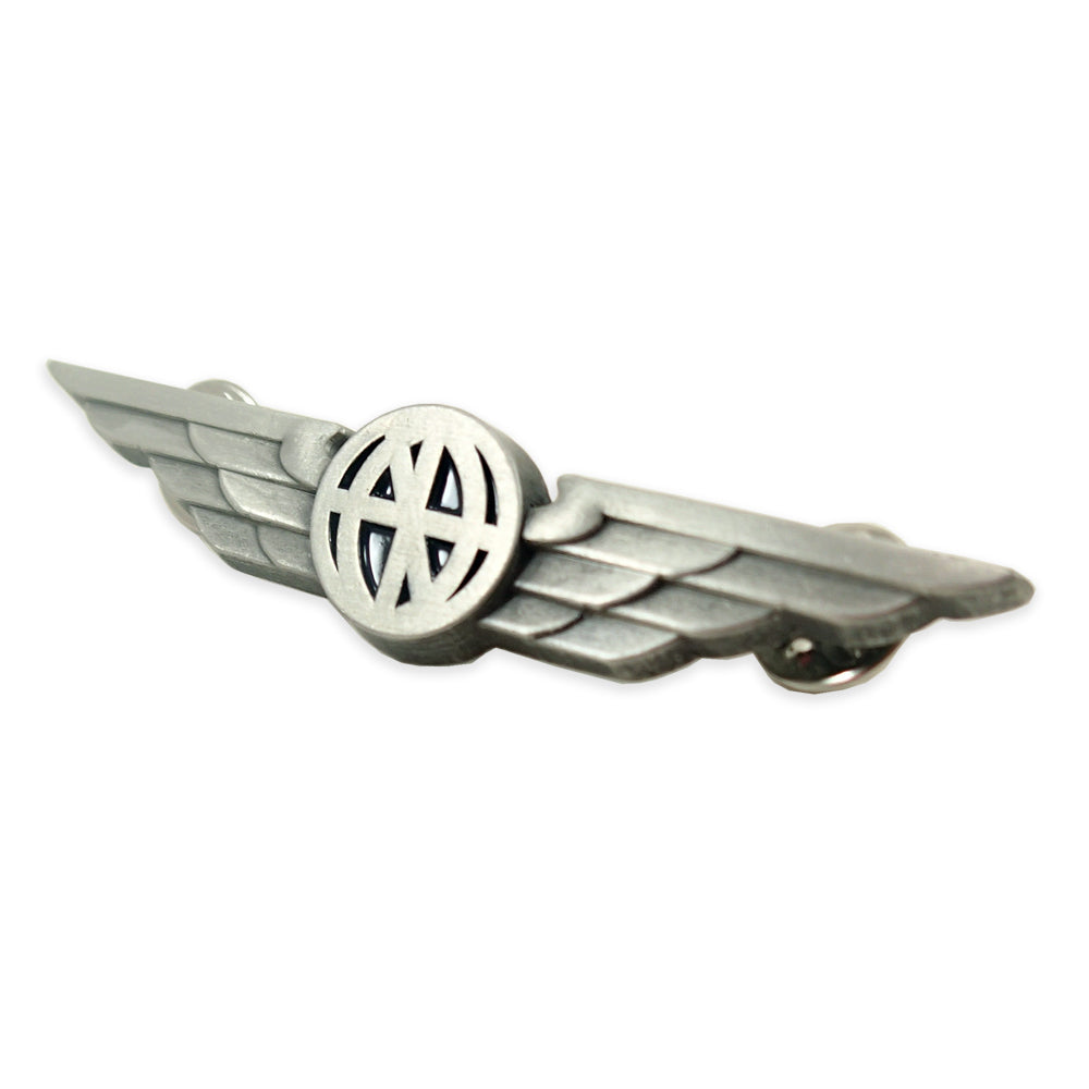 Universal Aviator Lapel Pilot Wings Pin - Silver