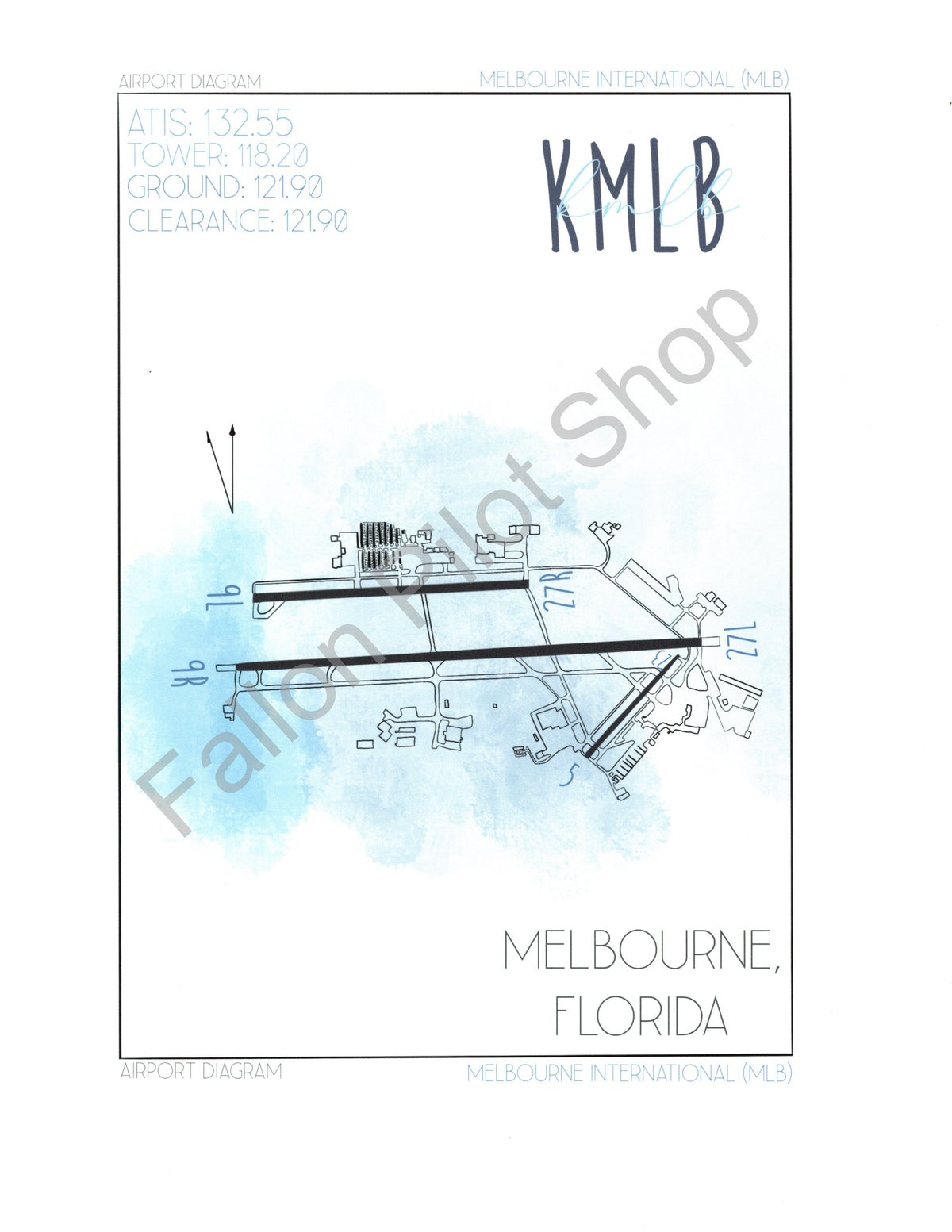 KMLB Airport Diagram- Blue