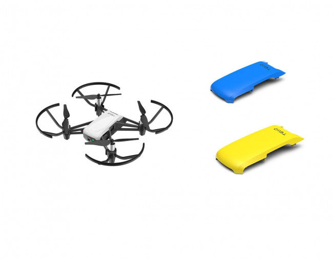 Powered By DJI Tello Minidrone Quadcopter with Yellow & Blue Covers