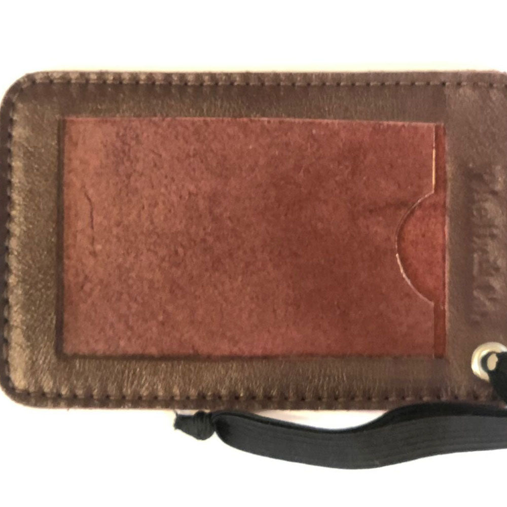 Upcycled Plane Seat Leather Luggage Tag - Burgundy