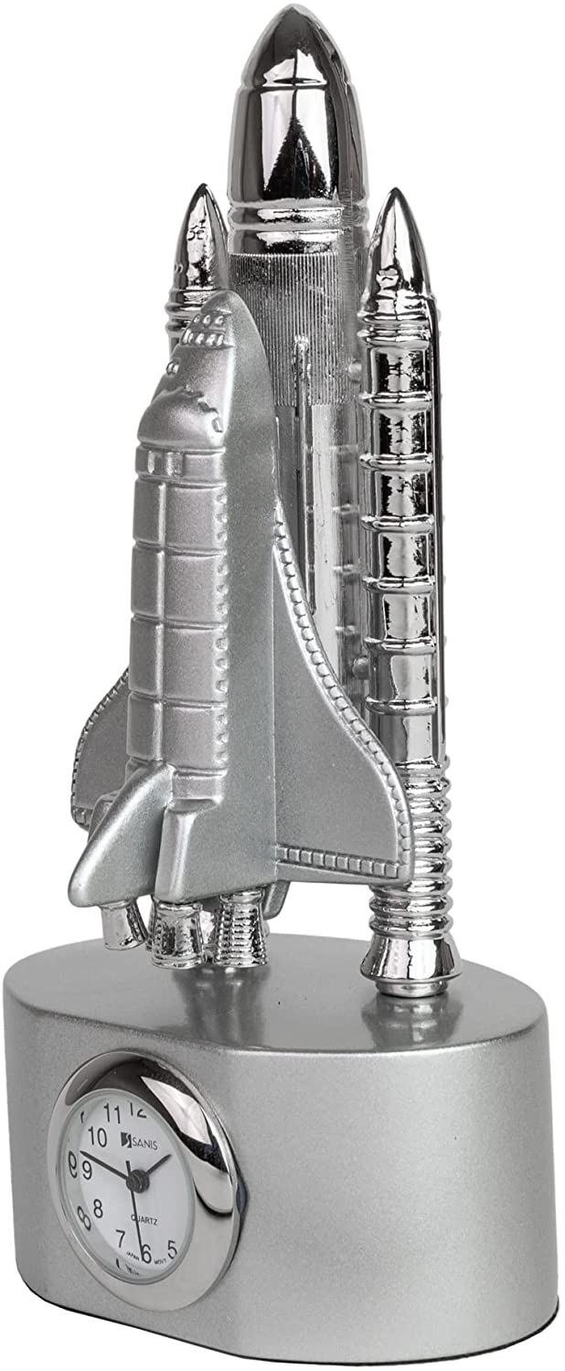Space Shuttle Metal Desk Clock - Silver