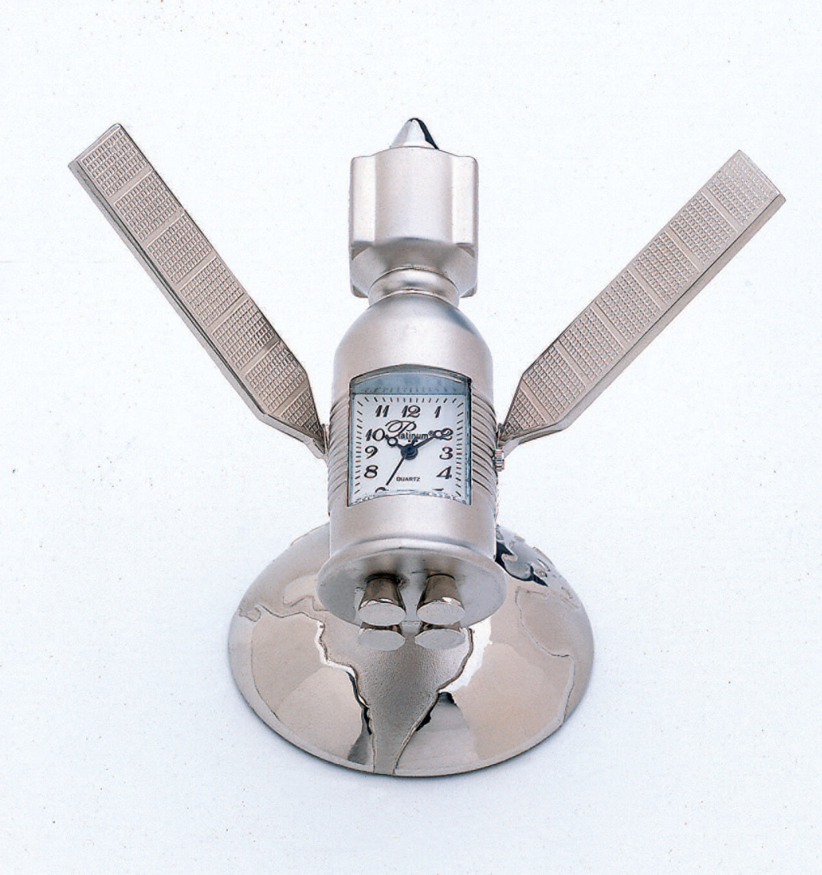 Satellite Metal Desk Clock - Silver