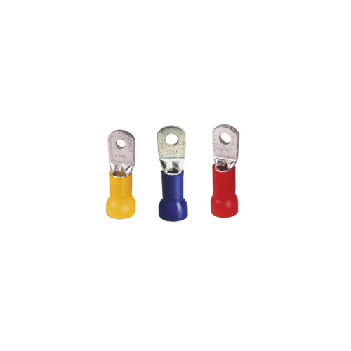 Pack of 50 Ring Terminals - Stud Size #8 - Terminal Size 22-18 AWG - Sleeve Color - Red - Insulated Ring Terminal - Crimp Style