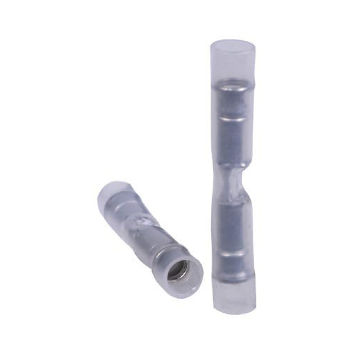 Splice, Butt Teminal, 20-24 AWG, Insulated, Clear, Tin