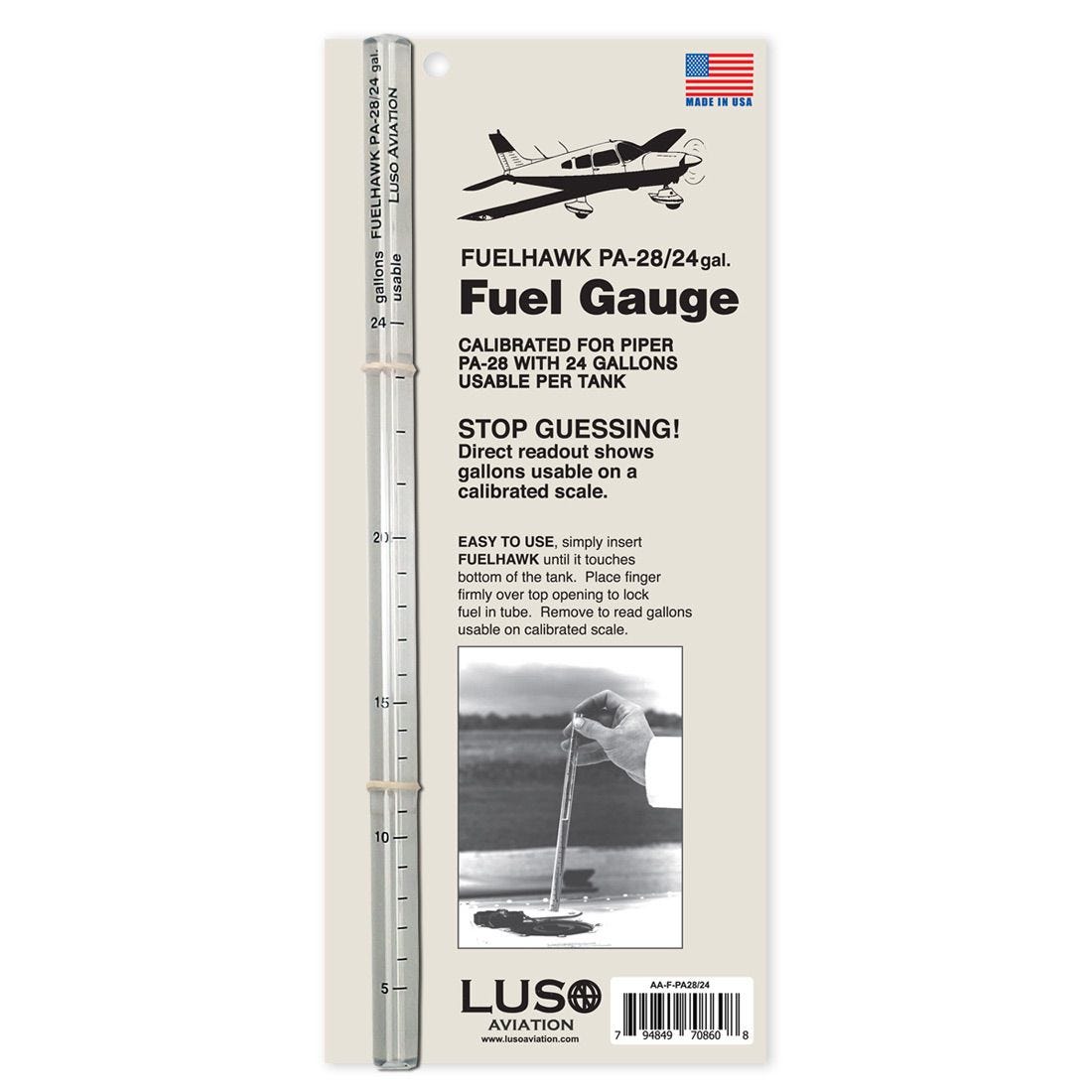 Fuelhawk Fuel Gauge - Piper PA-28 / 24 Gallon | MJAR-P28