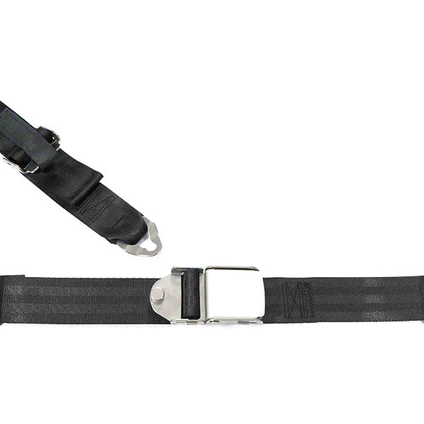 ABI C172D-Q Black Front Seat Fixed 3 point Harness - Black