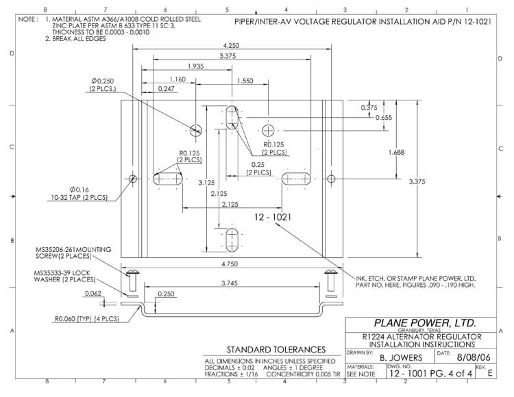 12-1021 Adapter Plate ; 07-03532
