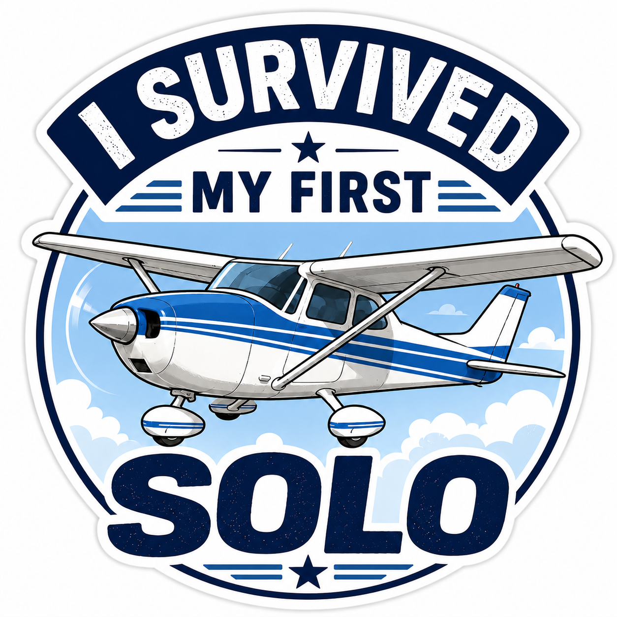 I Survived My First Solo Airplane Sticker