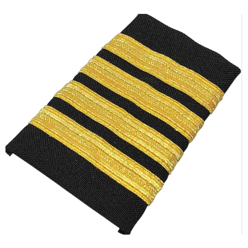 Professional Pilot Epaulets - 4 Gold Bar - Captain