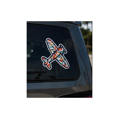 Tropical Die Cut Airplane Sticker