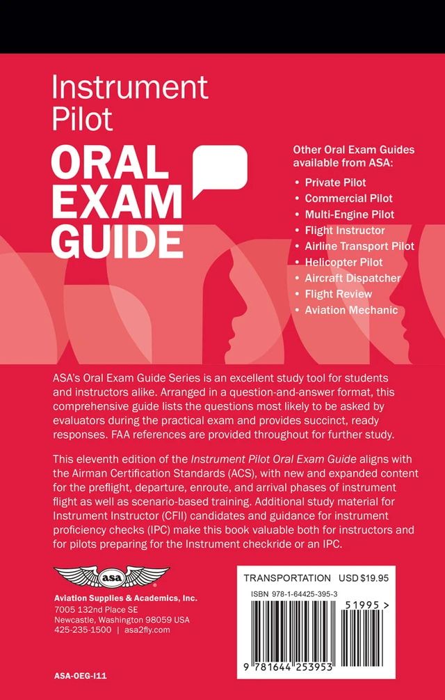 ASA Instrument Pilot Oral Exam Guide, Eleventh Edition (Softcover) | ASA-OEG-I11