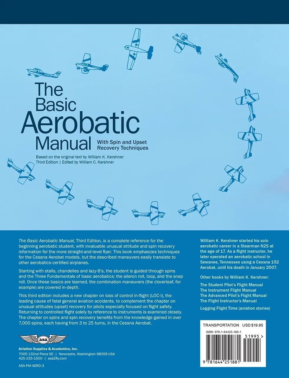 ASA The Basic Aerobatic Manual - Third Edition (Softcover) | ASA-FM-AERO-3
