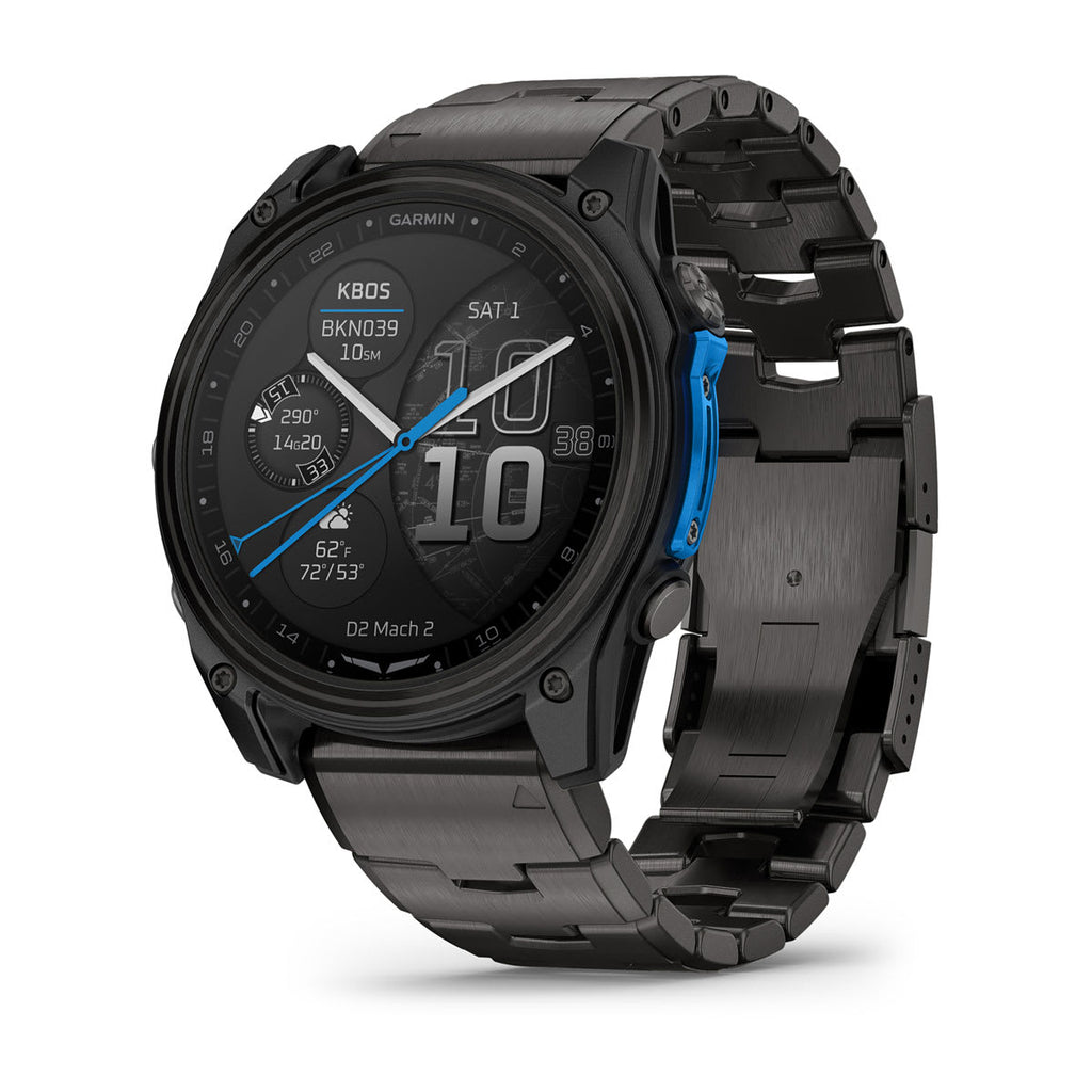 Garmin D2 Mach 2 Aviator Smartwatch | 51 mm Carbon Gray DLC Titanium with Vented Titanium Bracelet