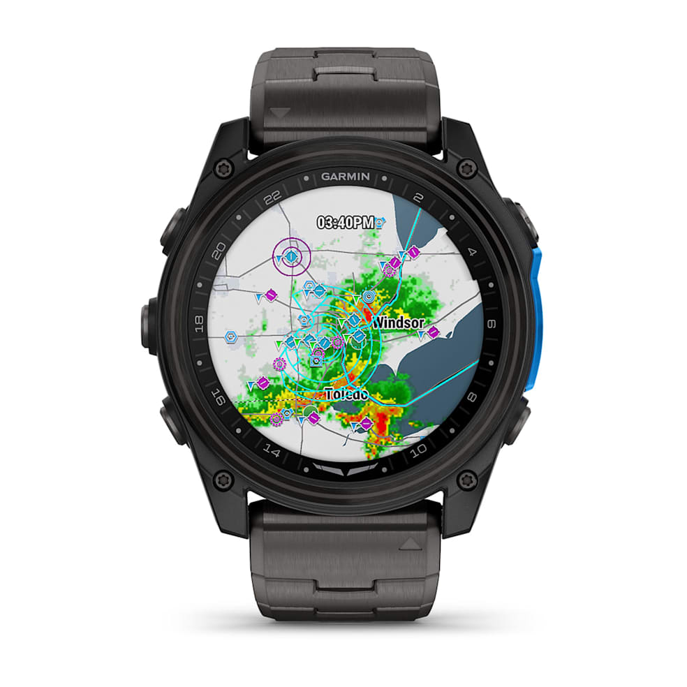 Garmin D2 Mach 2 Aviator Smartwatch | 51 mm Carbon Gray DLC Titanium with Vented Titanium Bracelet