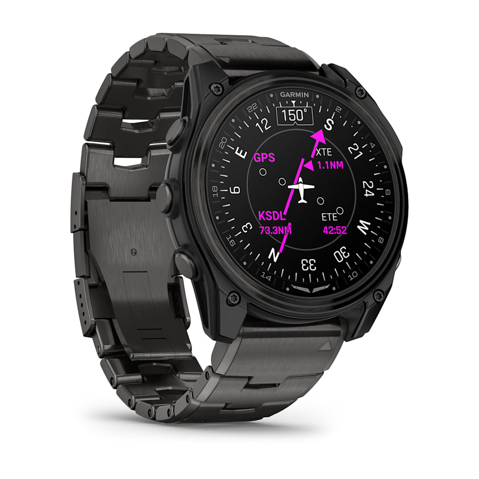 Garmin D2 Mach 2 Aviator Smartwatch | 51 mm Carbon Gray DLC Titanium with Vented Titanium Bracelet