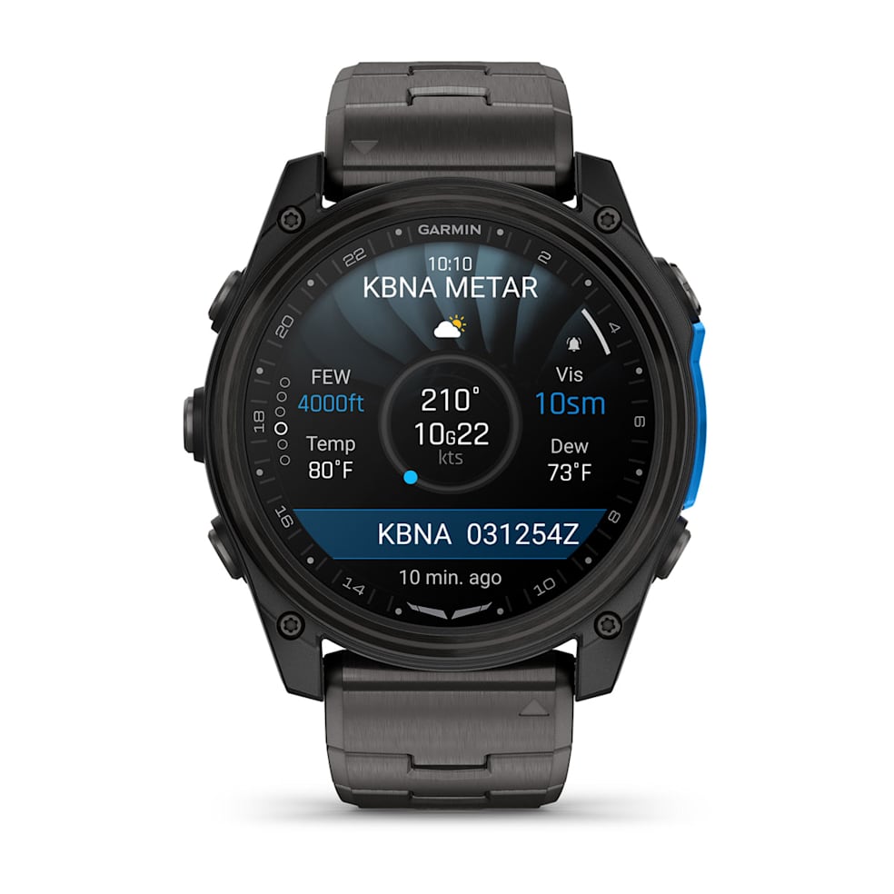 Garmin D2 Mach 2 Aviator Smartwatch | 51 mm Carbon Gray DLC Titanium with Vented Titanium Bracelet