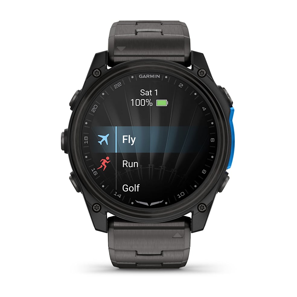 Garmin D2 Mach 2 Aviator Smartwatch | 51 mm Carbon Gray DLC Titanium with Vented Titanium Bracelet