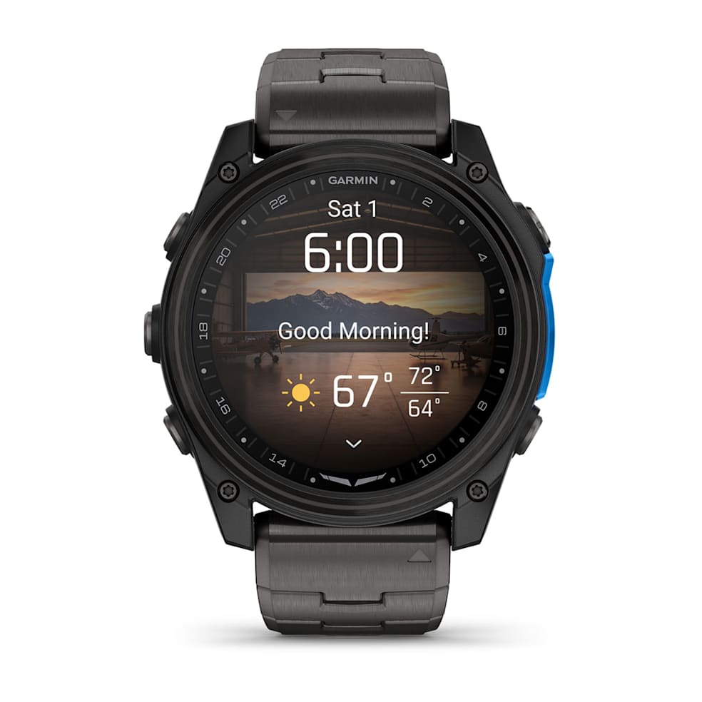 Garmin D2 Mach 2 Aviator Smartwatch | 51 mm Carbon Gray DLC Titanium with Vented Titanium Bracelet