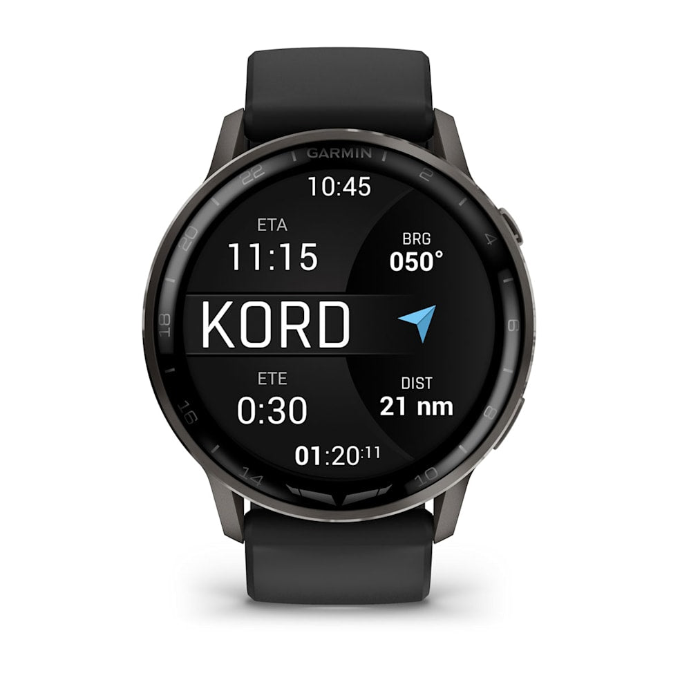 Garmin D2 Air X15 Aviator Smartwatch | Slate with Black Silicone Band