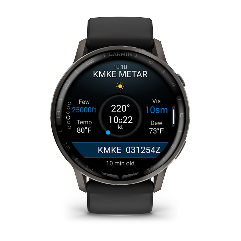 Garmin D2 Air X15 Aviator Smartwatch | Slate with Black Silicone Band