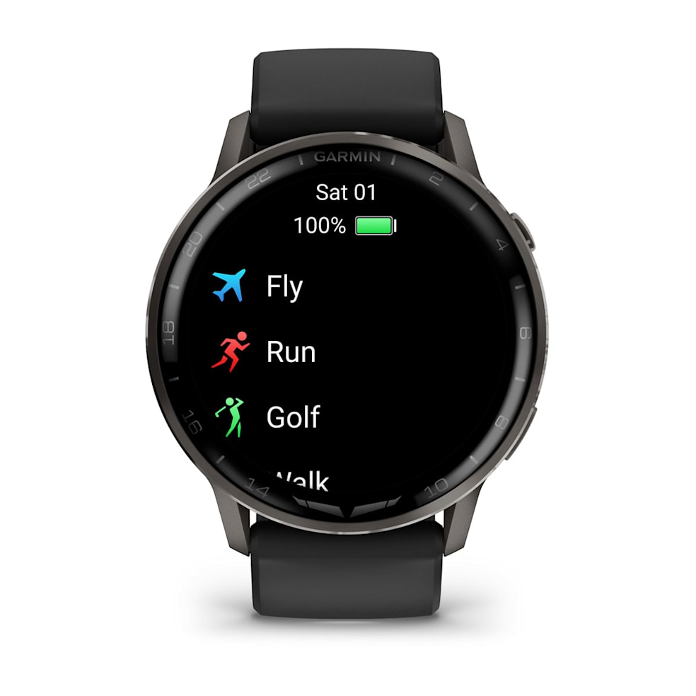 Garmin D2 Air X15 Aviator Smartwatch | Slate with Black Silicone Band