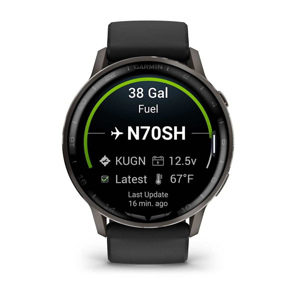 Garmin D2 Air X15 Aviator Smartwatch | Slate with Black Silicone Band