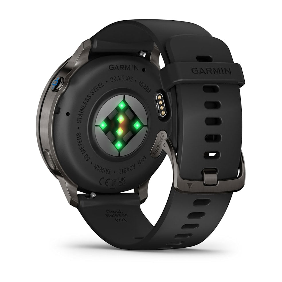 Garmin D2 Air X15 Aviator Smartwatch | Slate with Black Silicone Band