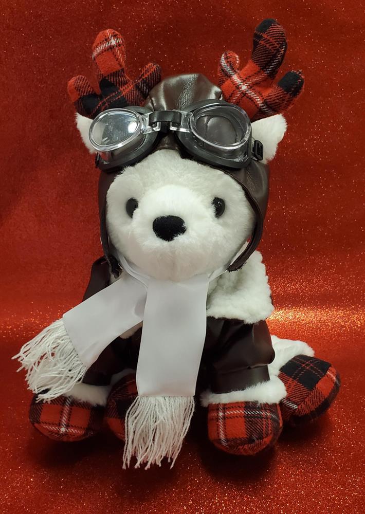 12" Reindeer Pilot Stuffed Animal
