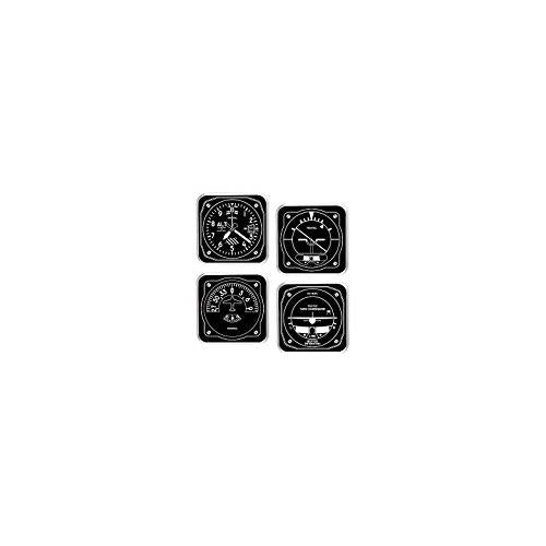 Trintec Black & White 4-Piece Square Acrylic Coaster Set