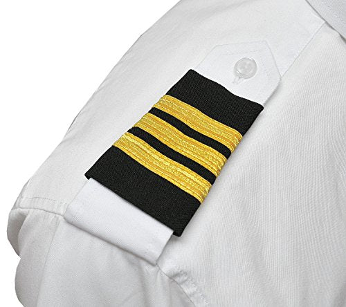 Professional Pilot Epaulets - 3 Gold Bar - First Officer