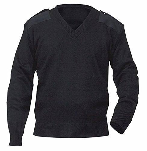AEROPhoenix V-Neck Jersey Style Crew Sweater - Black