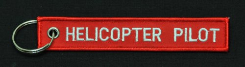 Helicopter Pilot - KeyChain - Red Embroidered