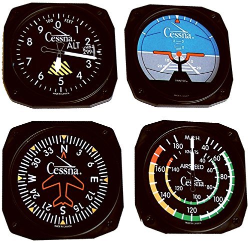 Trintec Cessna Classic 4-Piece Instrument Coaster Set