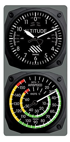 Trintec Altimeter Wall Clock / Airspeed Thermometer Combo