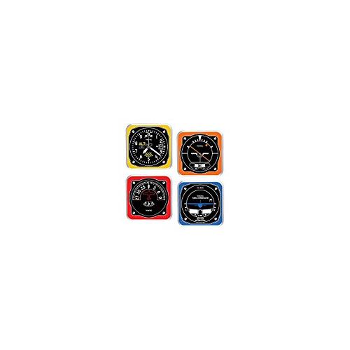 Trintec Retro 4-Piece Square Acrylic Coaster Set