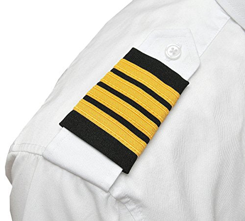 Professional Pilot Epaulets - 4 Gold Bar - Captain