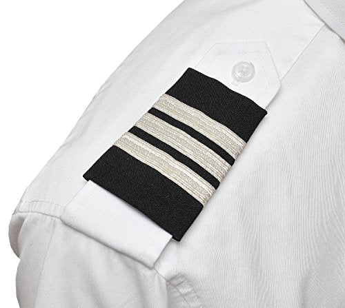 Professional Pilot Epaulets - 3 Silver Bar - First Officer