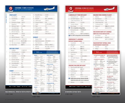 QRef - Cirrus SR22 G3 - Checklist Card